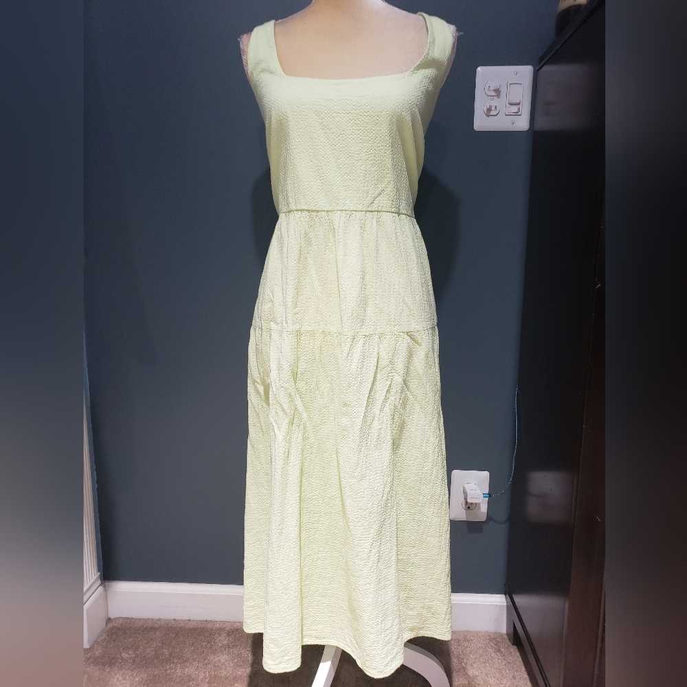 Ava & Viv Tiered Midi Dress with Tie Back Sz 2X